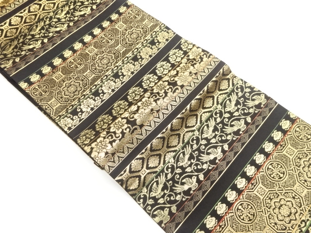 JAPANESE NAGOYA OBI / WOVEN FLOWER ARABESQUE